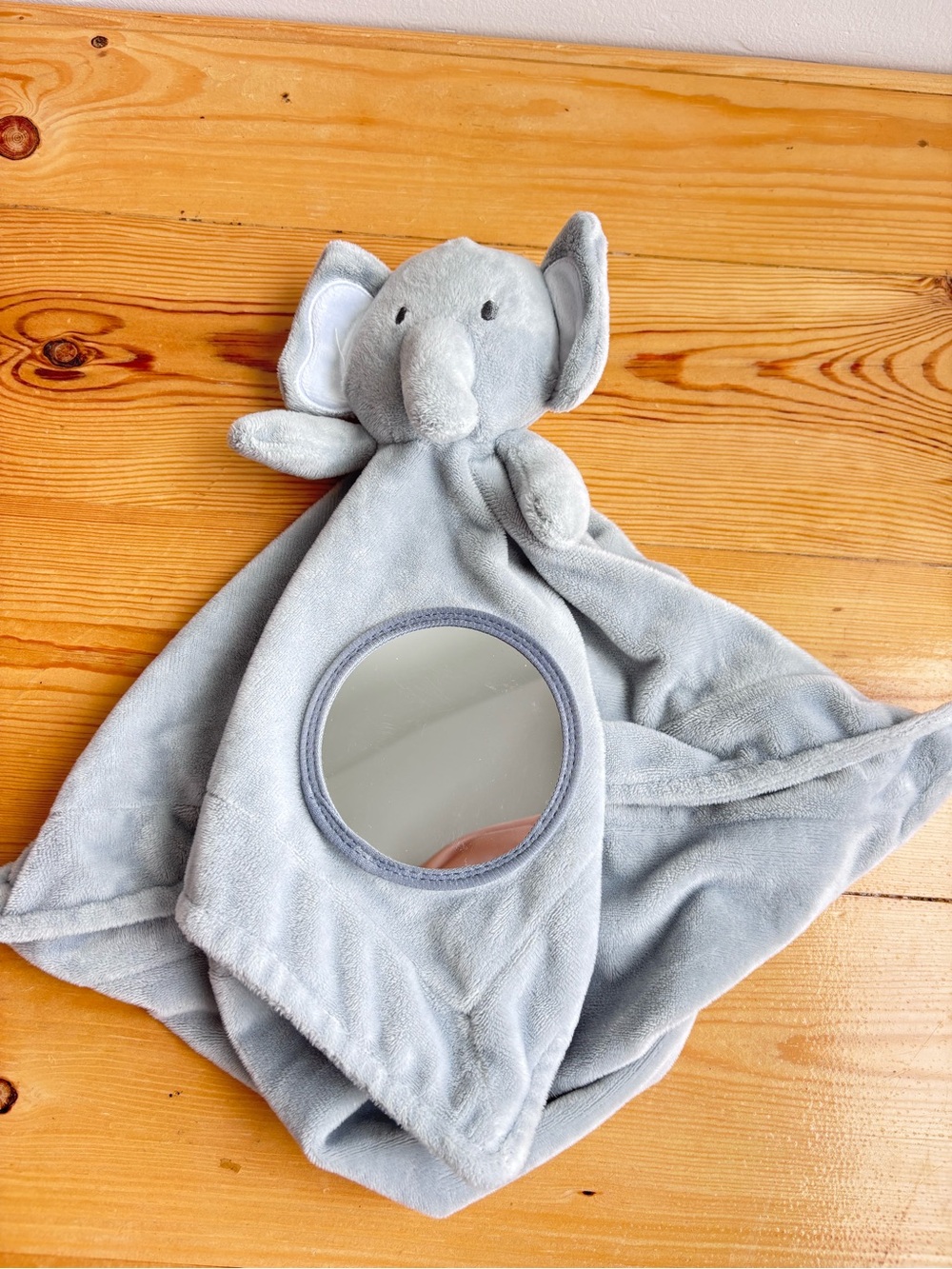 Modern Baby Snuggle Blankie Elephant with Mirror